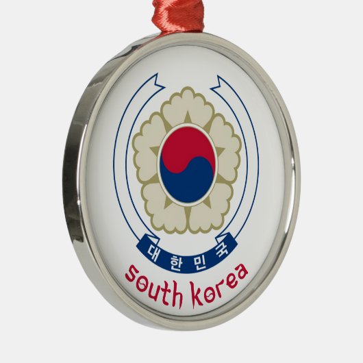 南朝鮮-韓国語かアジアまたはアジア人または紋章または旗 メタルオーナメント (右)