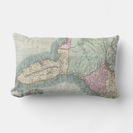 南東米国(1806年)のヴィンテージの地図 ランバークッション (正面)