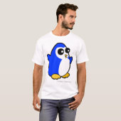 南極からの青い漫画のペンギン Tシャツ (正面フル)