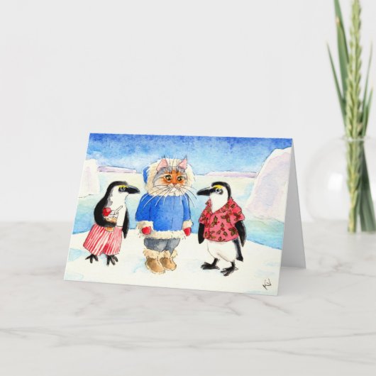 南極でのクリスマスパーティ シーズンカード (正面)