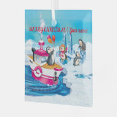 南極のペンギン ガラスオーナメント (正面左)