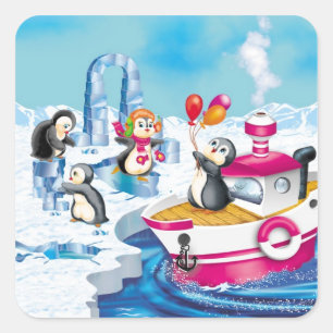 南極のペンギン スクエアシール