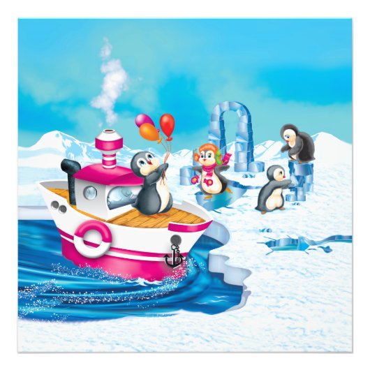 南極のペンギン フォトプリント            (正面)