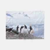 南極のペンギン フリースブランケット (正面(横))