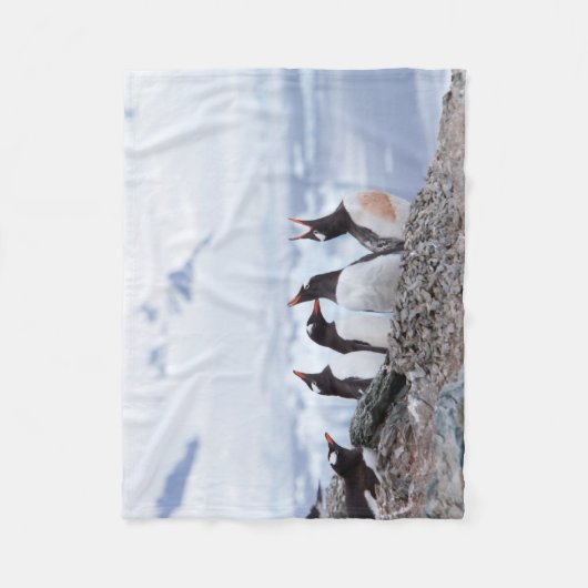 南極のペンギン フリースブランケット (正面)