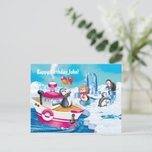 南極のペンギン ポストカード (スタンド正面)