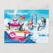 南極のペンギン ポストカード (正面)