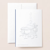 南極のペンギン 箔カード (裏面封筒付き)