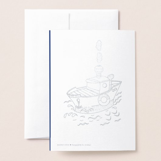 南極のペンギン 箔カード (裏面封筒付き)