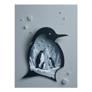 南極のペーパークラフトパノラマ ポスター
