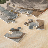 南極のヴィンテージの地図 ジグソーパズル (側面)