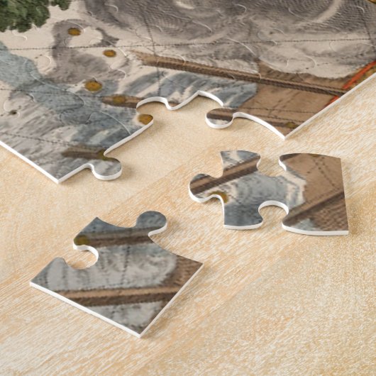 南極のヴィンテージの地図 ジグソーパズル (側面)