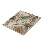 南極のヴィンテージの地図 タイル (側面)