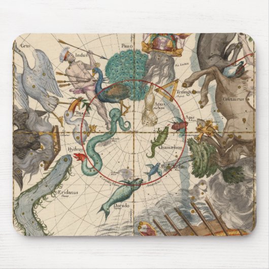 南極のヴィンテージの地図 マウスパッド (正面)