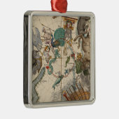 南極のヴィンテージの地図 メタルオーナメント (右)