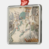 南極のヴィンテージの地図 メタルオーナメント (左)