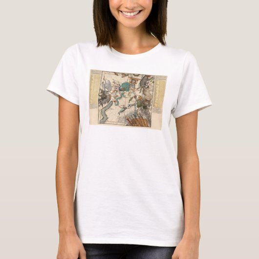 南極のヴィンテージの地図 Tシャツ (正面)