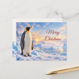南極の冬の皇帝ペンギン クリスマス