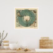 南極の地図1912 ポスター (キッチン)