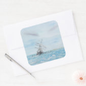 南極の氷に閉じ込められた持久力。色彩の鮮やか スクエアシール (封筒)