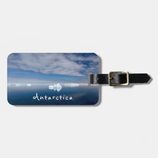 南極の風景の浮氷の写真と文字 ラゲッジタグ (正面横)