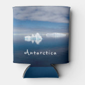 南極の風景の浮氷の写真と文字 缶クーラー (正面)