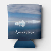 南極の風景の浮氷の写真と文字 缶クーラー (裏面)