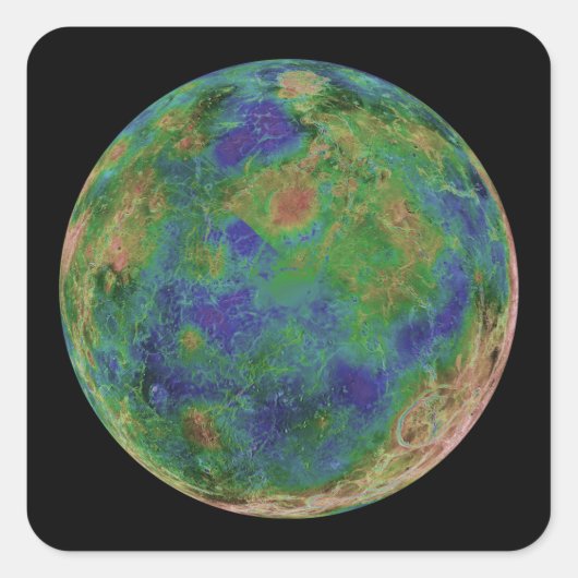 南極を中心とした金星 スクエアシール (正面)