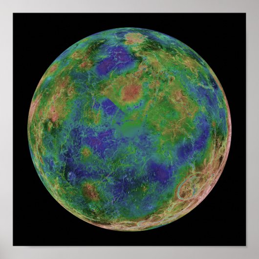 南極を中心とした金星 ポスター (正面)