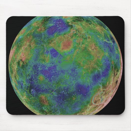 南極を中心とした金星 マウスパッド (正面)