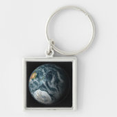 南極を強調する地球の全景 キーホルダー (正面)