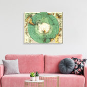 南極パノラママップ南極 キャンバスプリント (インサイチュ (リビング))