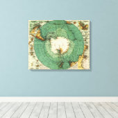 南極パノラママップ南極 キャンバスプリント (インサイチュ (ウッドフロア))