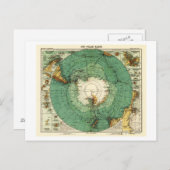 南極パノラママップ南極 ポストカード (正面/裏面)