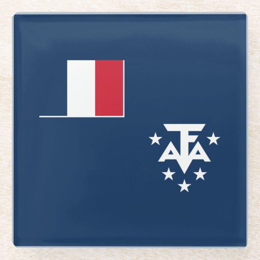 南極フランスの陸地 ガラスコースター (正面)