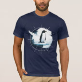 南極ペンギンエンブレム - 極地探検家のデザイン Tシャツ (正面)