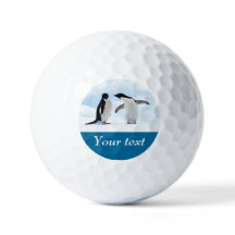 南極ペンギン氷上パーソナライズされた文字