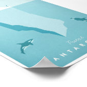 南極ヴィンテージ旅行ポスター ポスター (角)