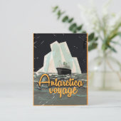 南極ヴィンテージ旅行ポスター ポストカード (スタンド正面)