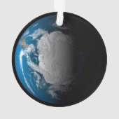 南極上空でシミュレートされた雲を示す全地球 オーナメント (裏面)
