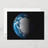 南極上空でシミュレートされた雲を示す全地球 ポストカード (正面/裏面)