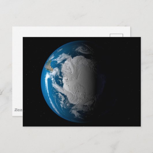 南極上空でシミュレートされた雲を示す全地球 ポストカード (正面/裏面)