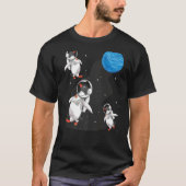 南極動物宇宙旅行天文学ペンギンA Tシャツ (正面)