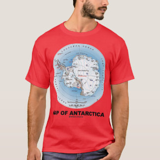 南極南大陸地理の地図 Tシャツ