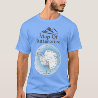 南極南大陸地理地図1 Tシャツ
