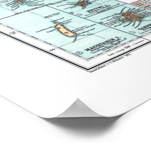 南極古地図 ポスター (角)