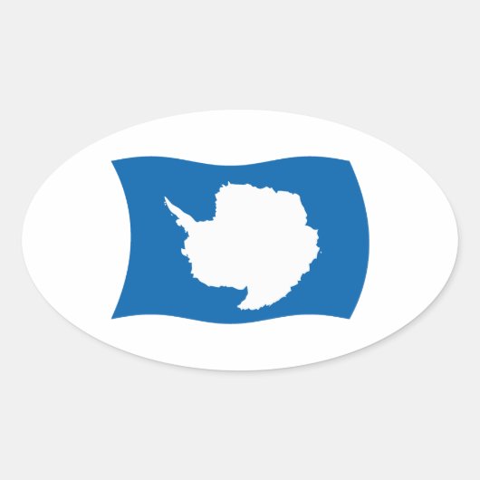 南極国旗のシール 楕円形シール (正面)