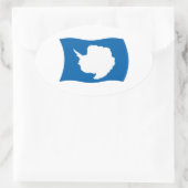 南極国旗のシール 楕円形シール (バッグ)