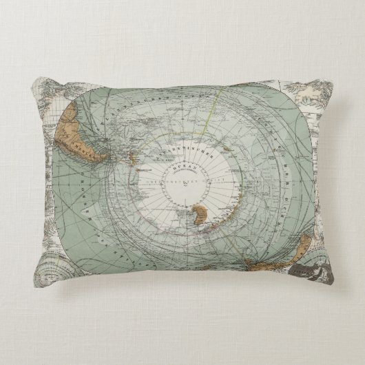 南極圏の地図 アクセントクッション (正面)