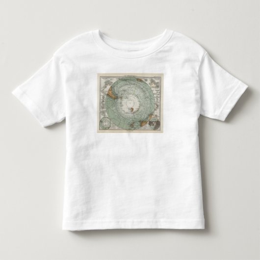 南極圏の地図 トドラーTシャツ (正面)